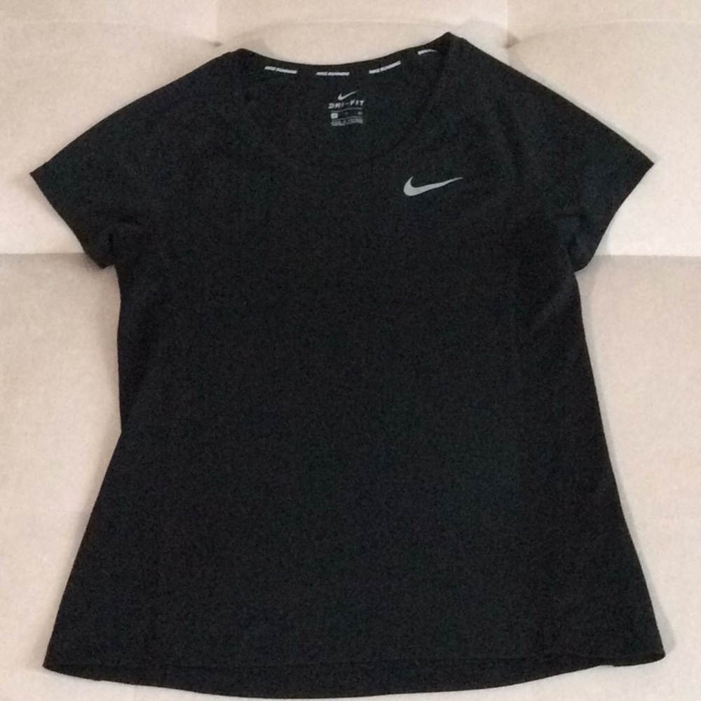 Nike Black DRI-FIT & Mesh Athletic Scoop Neck Tee